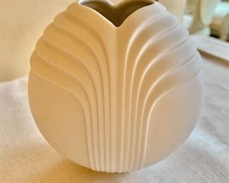 $48; Uta Feyl for Rosenthal bisque vase; 4.5" H x 5" W, as is (minor scuffs)
