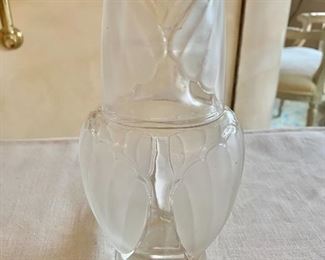 $30; Frosted  water carafe and cup; 9" H x 4" W
