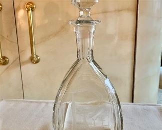 $60 - "RYE"  whiskey decanter; 13” H 