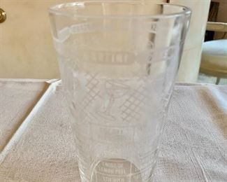 $15 - Cocktail recipe tumbler, white print; 6” H