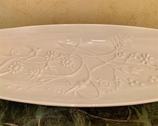 $30; Transluscent porcelain oblong server; 22" x 7.5" x 2"