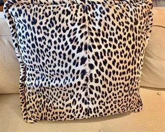 $40; Cotton Cheetah Print Pillow, 21" square