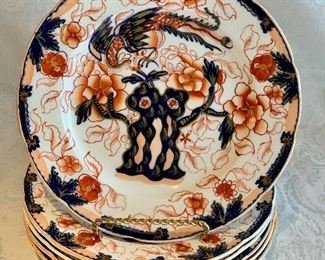 $120; (6) Handpainted Phoenix and Tree Imari Salad Plates, 8.5"