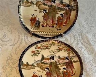 $20; Pair of Handpainted Plates; 6" W