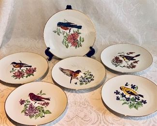 $48 - (6) Bareuther Bavaria Bird Plates, 8"