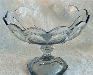 $60 - Glass compote; 10.5" diameter, 8" H