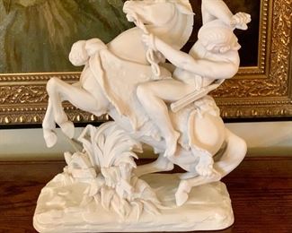 $325 PAIR; Minton's Parian figural group; each approx 16" high; stamped Minton; Shown Figure #1 of 2.