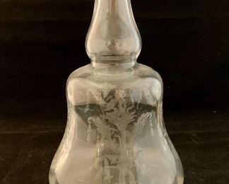 $25 - Etched vase; 9.5" H