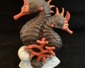 Herend Handpainted 150th Anniversary Edition Seahorses Figurine; 6.75" H