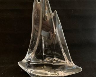$149; Daum three masted crystal sailboat; 9.5" H x 7.5" W