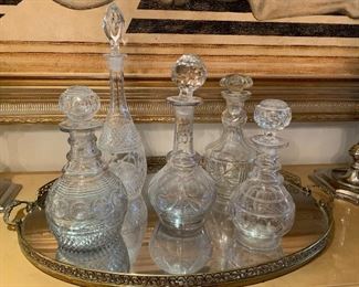 Collection of crystal decanters: Individually priced