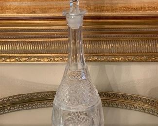 $70; Faceted crystal decanter; good condition; 15.5" H x 4" W