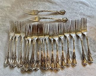 $860; Lot of 21 Towle “Old Master” dinner forks; sterling silver