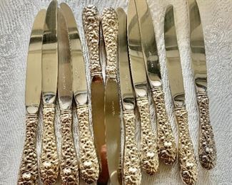 10 Stieff sterling dinner knives