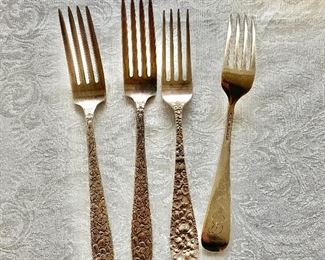 $150 - 4 Stieff sterling dinner forks 