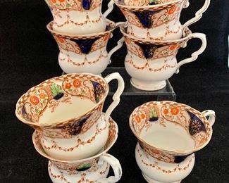 $70 - 7 Imari coffee cups - 3"H with 6 saucers