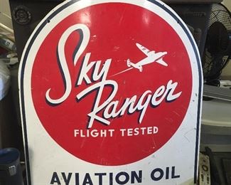 Awesome and very large two-sided Sky ranger "Flight Tested" Aviation Oil sign
