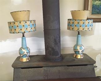 Great pair of medium Mid century lamps!