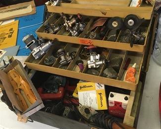 box full of airplane motors, gas tanks, wheels, parts & tools! we also have 2 airplanes!