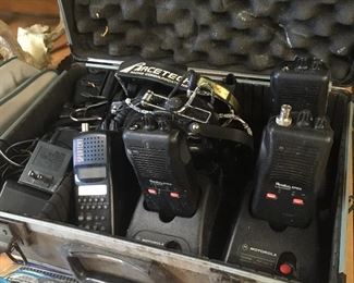 Motorola pro-grade walkie talkies with head gear...used at the racetrack but great for all sorts of stuff