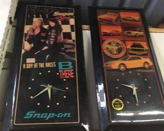 vintage Snap-on clock with race Ladies! And a Mustang one that is #ed and limited edition
