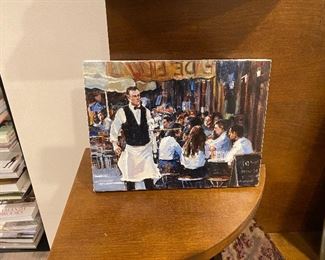 Onelio Marrero "Al Fresco" 9"H x 12"w Oil painting on stretched Canvas ONE OF A KIND