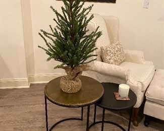 Crate and Barrel Knurl Nesting Accent Tables Set of Two