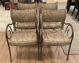 4 metal and fabric Kitchen chairs