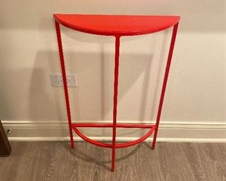 Room & Board Slim Table 15" x 24"h Half Moon Demilune table in Red