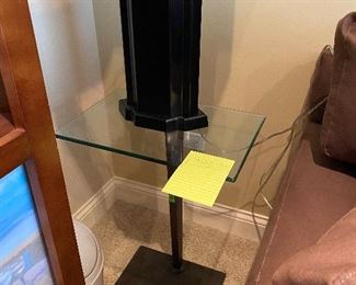 James Young Lamp and Glass side table Crate and Barrel