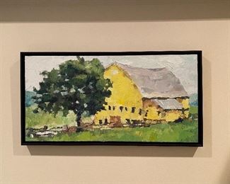 Nava Lundy "Country Life Charm" Acrylic Painting on stretched Canvas 12" x 24" 
