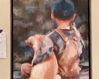 Nava Lundy Original Art One of a Kind "Buddies" 40"H x 30"w