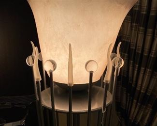 Large decorative floor lamp made of Brush nickel