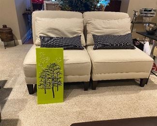 Crate and Barrel The Pierre Collection Slipper chairs 3 in all 30" x 36" x 38"