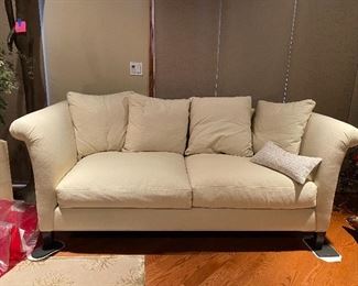 Crate and Barrel Pierre Collection sofa 84" x 36" x 34" in linen