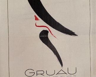 Gruau Rene, "Seriograph of "Rene Gruau Exhibition Toulouse France on rolled canvas 24" x 34" COA included