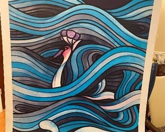 Teatr Wielri Czajrowski Jezioro Labedzie Peacock Dance Poster on Linen