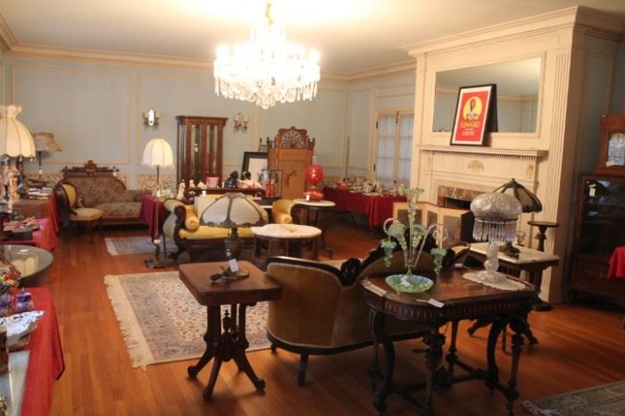Magnificent home filled with fabulous period Antiques, Art, Glass,
