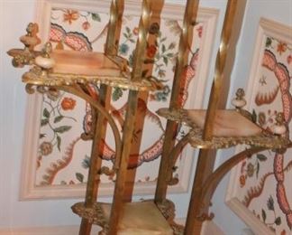 Huge selection of Fancy Brass and marble stands & tables.