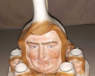 Antique German Porcelain Decanter Set