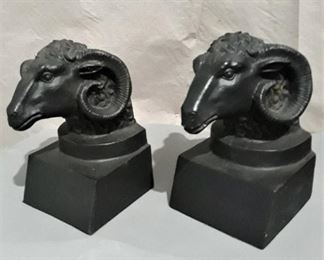 Heavy Decorative Ram Goat Head Bookends