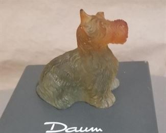 Daum Pate De Verre Scotty Dog with Original Box