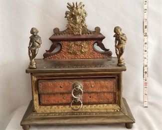 Antique Box with Drawers and Figures