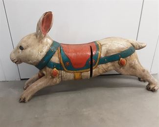 Child's Carousel Rabbit in Polychrome Paint