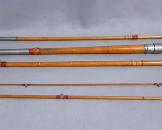 Antique Bamboo Fly Fishing Rod with Carrying Bag.