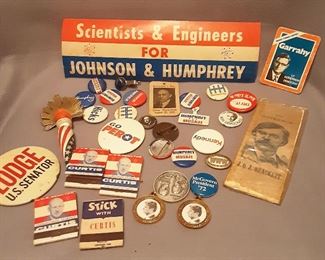 Vintage Political Lot Pinbacks Matches