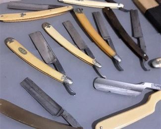 Vintage Antique Cut Throat Straight Razors and Cases