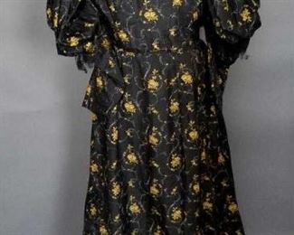 Antique Victorian Floral Design and Lace Ladies Day Dress Set. c1890,