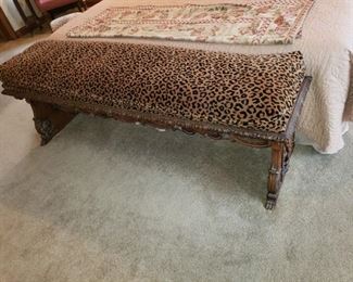 CARVED BENCH BY CENTURY FURNITURE SAID TO BE FROM THE HENRY FORD MANSION