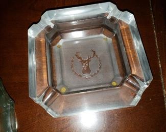 ONE OF SEVERAL HEARTY CRYSTAL  ASHTRAYS